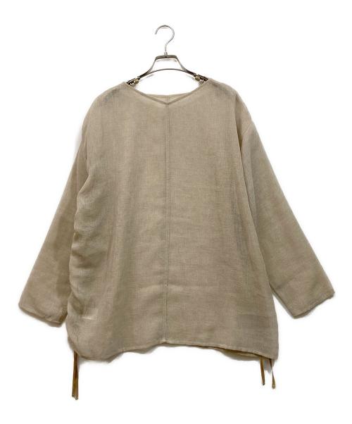 RIVE DROITE（リヴドロワ）RIVE DROITE (リヴドロワ) リネンタッチドロストブラウス ベージュ サイズ:Fの古着・服飾アイテム