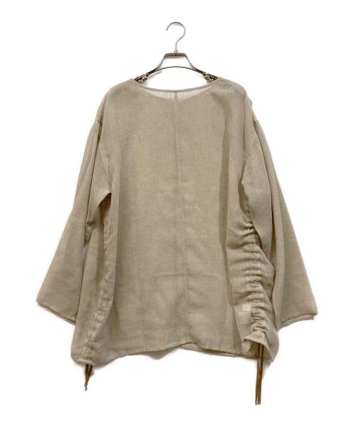 RIVE DROITE（リヴドロワ）RIVE DROITE (リヴドロワ) リネンタッチドロストブラウス ベージュ サイズ:Fの古着・服飾アイテム