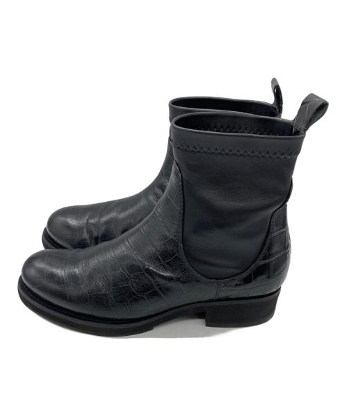 FABIO RUSCONI（ファビオルスコーニ）FABIO RUSCONI (ファビオルスコーニ) ストレッチショートブーツ ブラック サイズ:	SIZE 37の古着・服飾アイテム