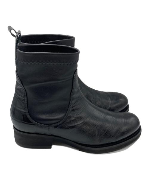FABIO RUSCONI（ファビオルスコーニ）FABIO RUSCONI (ファビオルスコーニ) ストレッチショートブーツ ブラック サイズ:	SIZE 37の古着・服飾アイテム
