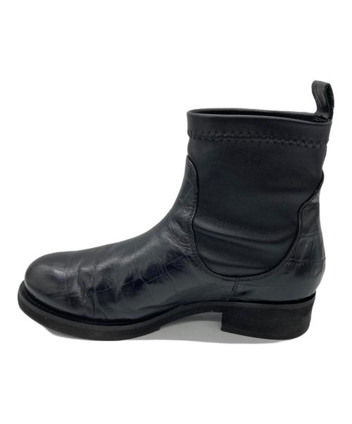 FABIO RUSCONI（ファビオルスコーニ）FABIO RUSCONI (ファビオルスコーニ) ストレッチショートブーツ ブラック サイズ:	SIZE 37の古着・服飾アイテム