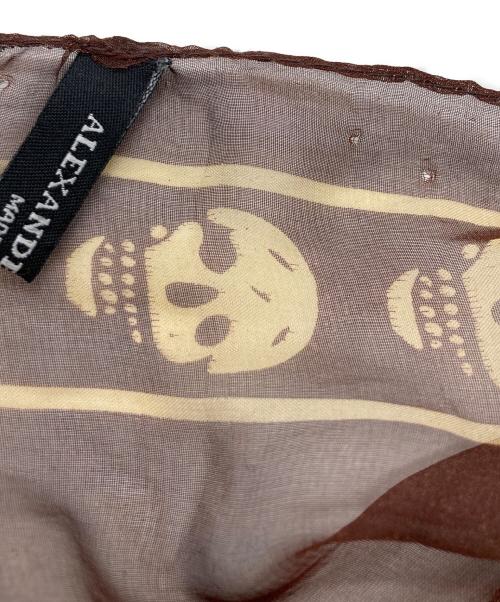 ALEXANDER McQUEEN（アレキサンダーマックイーン）ALEXANDER McQUEEN (アレキサンダーマックイーン) スカル柄ストール ブラウンの古着・服飾アイテム