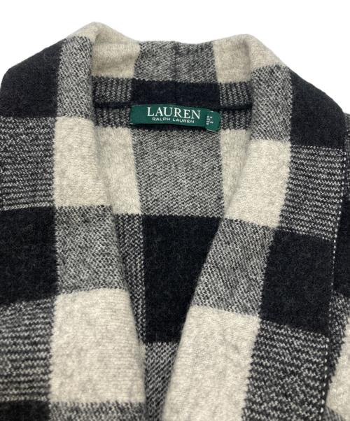 LAUREN RALPH LAUREN（ローレン ラルフ ローレン）LAUREN RALPH LAUREN (ローレン ラルフ ローレン) チェックカーディガン ホワイト×ブラック サイズ:SIZE Sの古着・服飾アイテム
