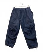 UNTRACEアントレース）の古着「LIGHTWEIGHT TUCKED EASY TAPERED PANTS」｜ネイビー