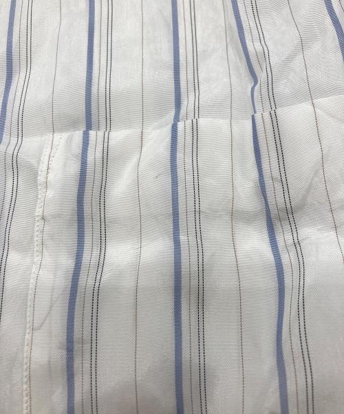 COMME des GARCONS SHIRT（コムデギャルソンシャツ）COMME des GARCONS SHIRT (コムデギャルソンシャツ) ストライプノーカラープルオーバーキュプラシャツ ホワイト サイズ:Ｘの古着・服飾アイテム