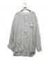 COMME des GARCONS SHIRT（コムデギャルソンシャツ）の古着「ストライプノーカラープルオーバーキュプラシャツ」｜ホワイト