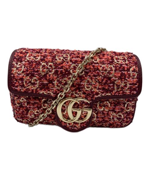 GUCCI（グッチ）GUCCI (グッチ) GGマーモントショルダーバッグ レッドの古着・服飾アイテム