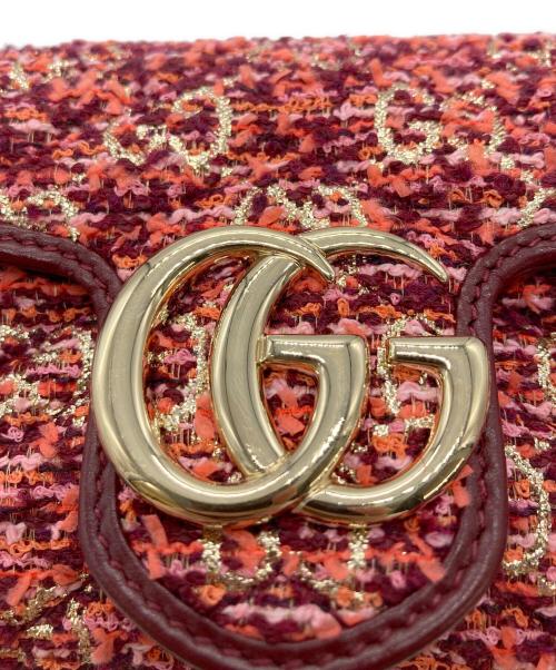 GUCCI（グッチ）GUCCI (グッチ) GGマーモントショルダーバッグ レッドの古着・服飾アイテム