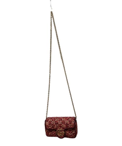 GUCCI（グッチ）GUCCI (グッチ) GGマーモントショルダーバッグ レッドの古着・服飾アイテム