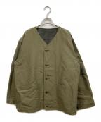 ）の古着「REVERSIBLE SEAM TAPING COLLARLESS JACKET」｜ブラウン