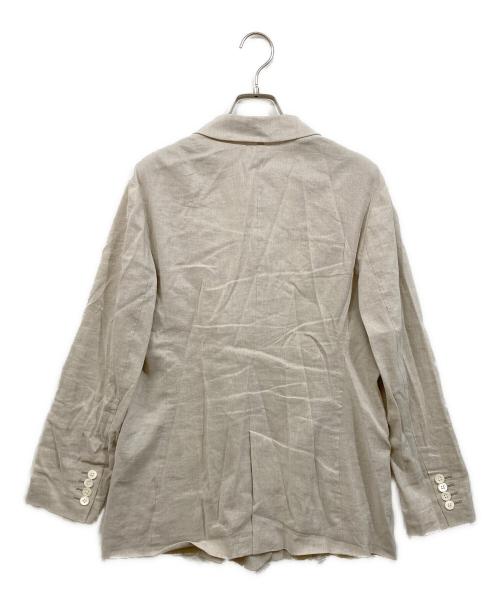 23区（ニジュウサンク）23区 (ニジュウサンク) リネンレーヨンストレッチ ダブル ジャケット ベージュ サイズ:38の古着・服飾アイテム