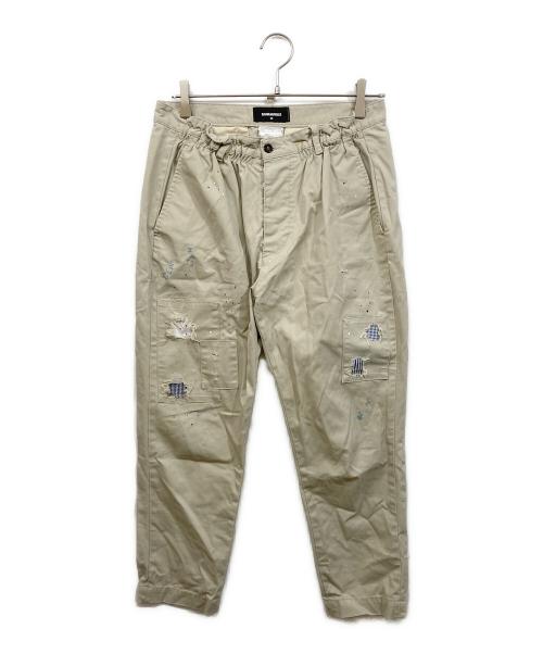 DSQUARED2（ディースクエアード）DSQUARED2 (ディースクエアード) パッチワーク トラウザーパンツ ベージュ サイズ:46の古着・服飾アイテム