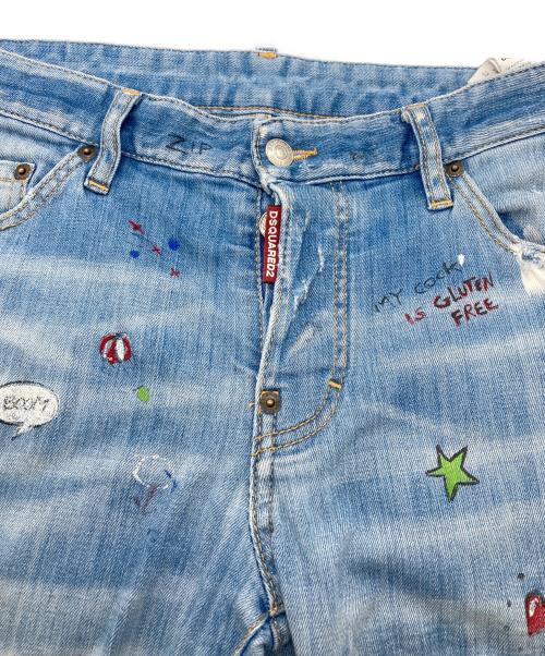 DSQUARED2（ディースクエアード）DSQUARED2 (ディースクエアード) Baby Print Sexy Twist Jeans インディゴ サイズ:46の古着・服飾アイテム