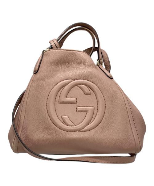 GUCCI（グッチ）GUCCI (グッチ) ソーホーインターロッキングＧ ハンドバッグ ピンクの古着・服飾アイテム