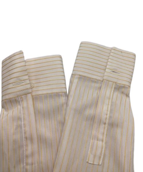 LORO PIANA（ロロピアーナ）LORO PIANA (ロロピアーナ) ストライプシャツ ホワイト×イエロー サイズ:SIZE 42の古着・服飾アイテム