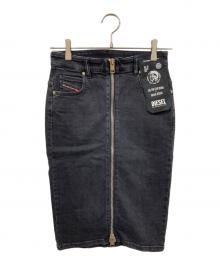 DIESEL（ディーゼル）の古着「DE-PENCIL-ZIPデニムスカート」｜ブラック