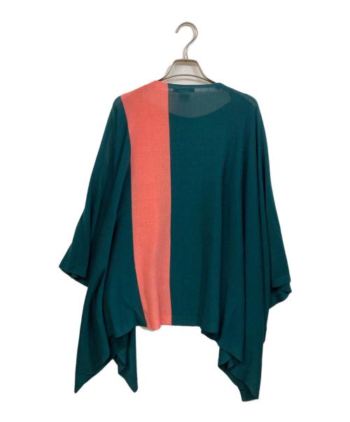 ISSEY MIYAKE（イッセイミヤケ）ISSEY MIYAKE (イッセイミヤケ) ポンチョニット グリーン サイズ:SIZE 2の古着・服飾アイテム