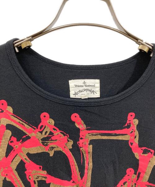 Vivienne Westwood ANGLOMANIA（ヴィヴィアンウエストウッドアングロマニア）Vivienne Westwood ANGLOMANIA (ヴィヴィアンウエストウッドアングロマニア) プリントカットソー ブラック サイズ:38の古着・服飾アイテム