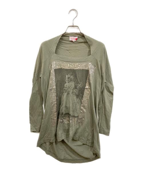 Vivienne Westwood RED LABEL（ヴィヴィアンウエストウッドレッドレーベル）Vivienne Westwood RED LABEL (ヴィヴィアンウエストウッドレッドレーベル) ラウンドネックカットソー オリーブ サイズ:2の古着・服飾アイテム