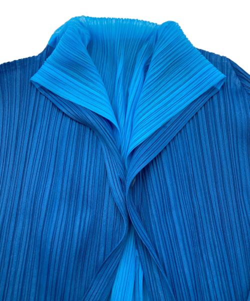 PLEATS PLEASE（プリーツプリーズ）PLEATS PLEASE (プリーツプリーズ) プリーツカーディガン ブルー サイズ:3の古着・服飾アイテム