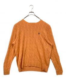 POLO RALPH LAUREN（ポロ・ラルフローレン）の古着「シルクケーブルニット」｜オレンジ