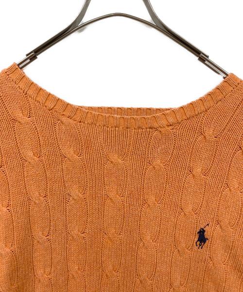 POLO RALPH LAUREN（ポロ・ラルフローレン）POLO RALPH LAUREN (ポロ・ラルフローレン) シルクケーブルニット オレンジ サイズ:XLの古着・服飾アイテム