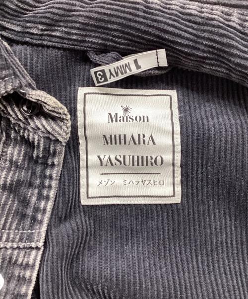 Maison MIHARA YASUHIRO（メゾン ミハラ ヤスヒロ）Maison MIHARA YASUHIRO (メゾン ミハラ ヤスヒロ) エイジ コーデュロイ シャツ / AGED CORDUROY SHIRTS グレー サイズ:48の古着・服飾アイテム