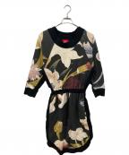 Vivienne Westwood RED LABELヴィヴィアンウエストウッドレッドレーベル）の古着「花柄スウェットワンピース」｜ブラック