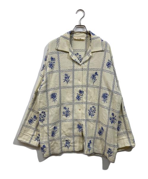 ROSE BUD（ローズバッド）ROSE BUD (ローズバッド) EMBROIDERY L/S SHIRT ベージュ サイズ:	SIZE 1の古着・服飾アイテム