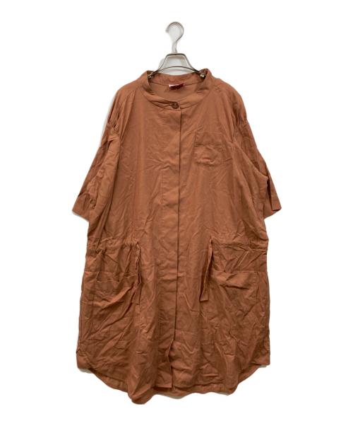 Vivienne Westwood RED LABEL（ヴィヴィアンウエストウッドレッドレーベル）Vivienne Westwood RED LABEL (ヴィヴィアンウエストウッドレッドレーベル) 五分袖 バンドカラーワンピース ブラウン サイズ:SIZE 2（実寸をご確認ください）の古着・服飾アイテム