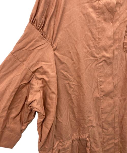 Vivienne Westwood RED LABEL（ヴィヴィアンウエストウッドレッドレーベル）Vivienne Westwood RED LABEL (ヴィヴィアンウエストウッドレッドレーベル) 五分袖 バンドカラーワンピース ブラウン サイズ:SIZE 2（実寸をご確認ください）の古着・服飾アイテム