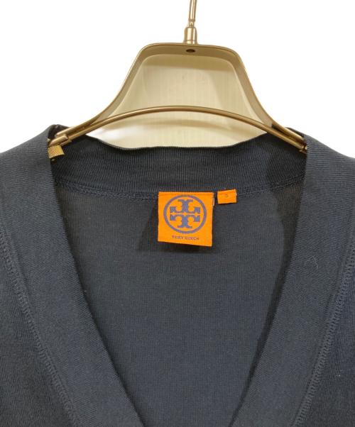 TORY BURCH（トリーバーチ）TORY BURCH (トリーバーチ) ロゴボタンカーディガン ネイビー サイズ:	SIZE Sの古着・服飾アイテム