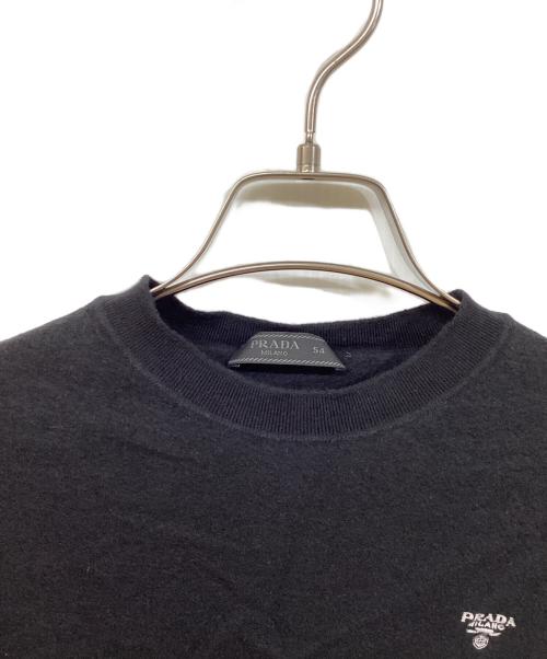 PRADA（プラダ）PRADA (プラダ) ロゴウール長袖ニット ブラック サイズ:SIZE 54の古着・服飾アイテム