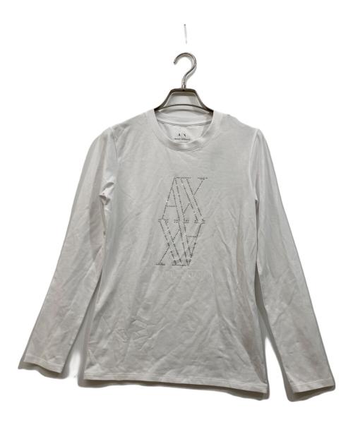 ARMANI EXCHANGE（アルマーニ エクスチェンジ）ARMANI EXCHANGE (アルマーニ エクスチェンジ) ロゴカットソー ホワイト サイズ:Sの古着・服飾アイテム