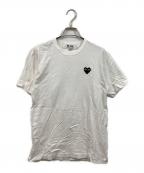 PLAY COMME des GARCONSプレイコムデギャルソン）の古着「ハートワッペンTシャツ」｜ホワイト