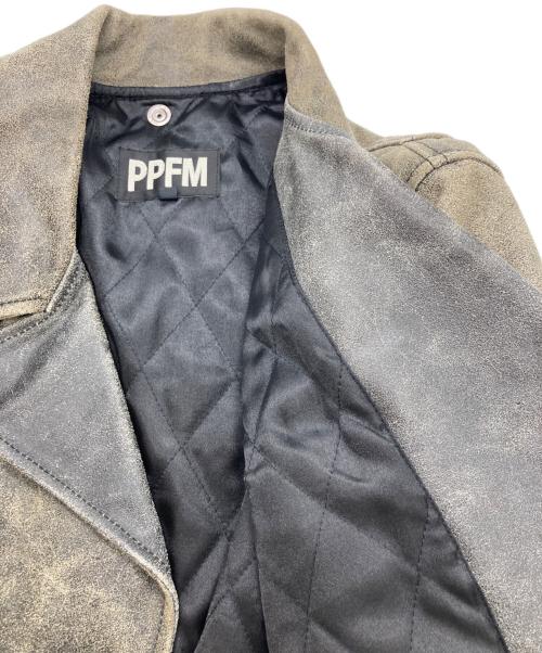 PPFM（ピーピーエフエム）PPFM (ピーピーエフエム) ダブルライダースジャケット グレー サイズ:Mの古着・服飾アイテム