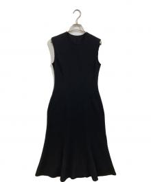 Mame Kurogouchi（マメクロゴウチ）の古着「Shirring Jersey Jacquard Sleeveless Dress」｜ブラック