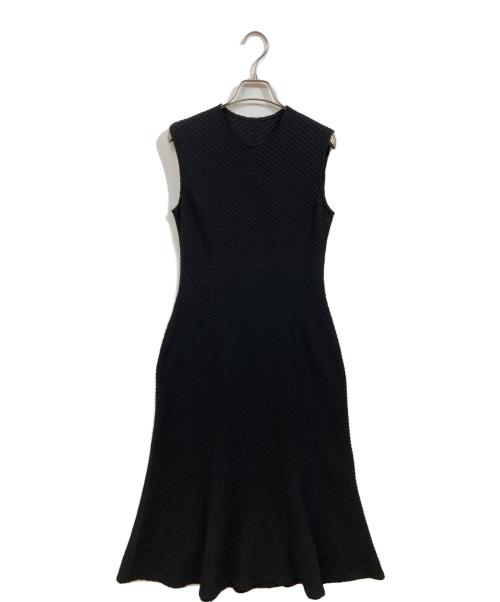 Mame Kurogouchi（マメクロゴウチ）mame kurogouchi (マメクロゴウチ) Shirring Jersey Jacquard Sleeveless Dress ブラック サイズ:	SIZE 2の古着・服飾アイテム