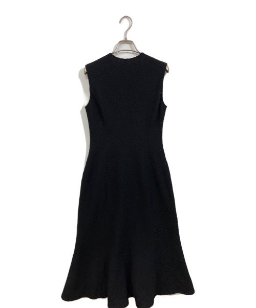 Mame Kurogouchi（マメクロゴウチ）mame kurogouchi (マメクロゴウチ) Shirring Jersey Jacquard Sleeveless Dress ブラック サイズ:	SIZE 2の古着・服飾アイテム