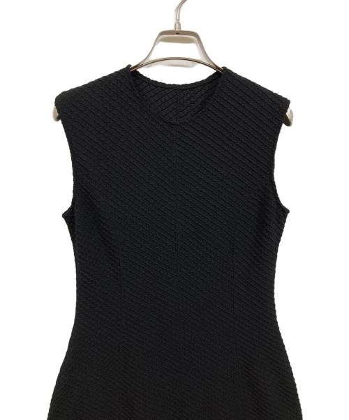 Mame Kurogouchi（マメクロゴウチ）mame kurogouchi (マメクロゴウチ) Shirring Jersey Jacquard Sleeveless Dress ブラック サイズ:	SIZE 2の古着・服飾アイテム