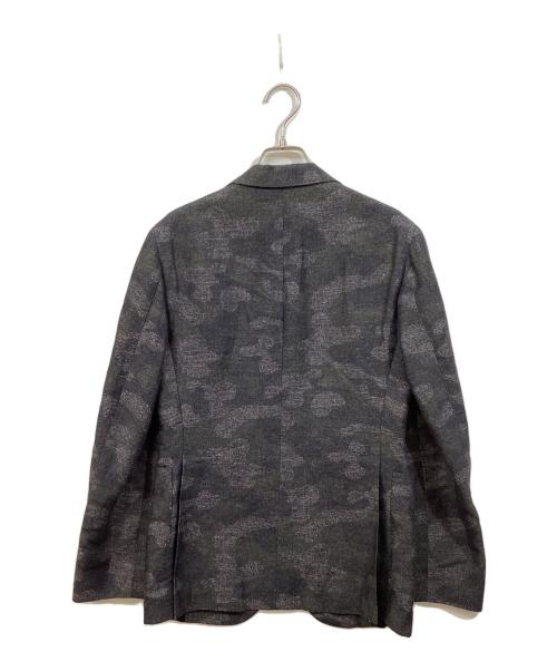 TAGLIATORE（タリアトーレ）TAGLIATORE (タリアトーレ) リネンコットンカモフラ2Bジャケット ブラック サイズ:SIZE 44の古着・服飾アイテム