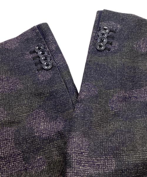 TAGLIATORE（タリアトーレ）TAGLIATORE (タリアトーレ) リネンコットンカモフラ2Bジャケット ブラック サイズ:SIZE 44の古着・服飾アイテム