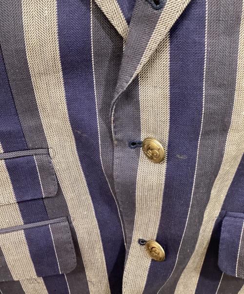 GABRIELE PASINI（ガブリエレパジーニ）GABRIELE PASINI (ガブリエレパジーニ) リネンストライプブレザー ネイビー サイズ:SIZE 44の古着・服飾アイテム