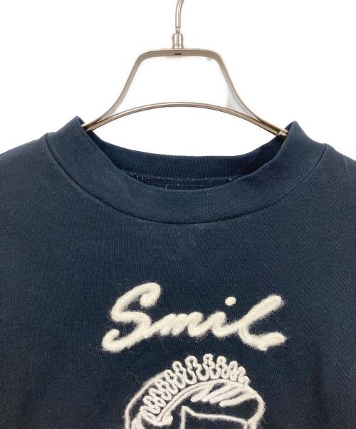 MUVEIL（ミュベール）MUVEIL (ミュベール) smile刺繍Tシャツ ブラック サイズ:SIZE 38の古着・服飾アイテム
