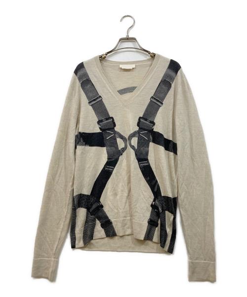 ALEXANDER McQUEEN（アレキサンダーマックイーン）ALEXANDER McQUEEN (アレキサンダーマックイーン) ハーネス型Vネックネーター ベージュ サイズ:Sの古着・服飾アイテム