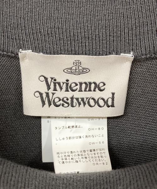 Vivienne Westwood（ヴィヴィアンウエストウッド）Vivienne Westwood (ヴィヴィアンウエストウッド) バイカラーニットポンチョ ブラック サイズ:SIZE Sの古着・服飾アイテム
