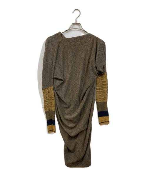 Vivienne Westwood RED LABEL（ヴィヴィアンウエストウッドレッドレーベル）Vivienne Westwood RED LABEL (ヴィヴィアンウエストウッドレッドレーベル) 変形ニットワンピース ブラウン サイズ:SIZE 2の古着・服飾アイテム