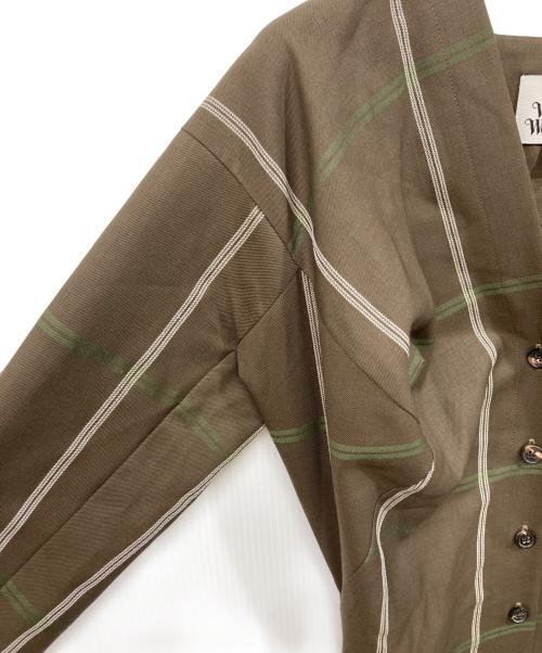 Vivienne Westwood（ヴィヴィアンウエストウッド）Vivienne Westwood (ヴィヴィアンウエストウッド) 変形シャツワンピース ブラウン サイズ:	SIZE 40の古着・服飾アイテム