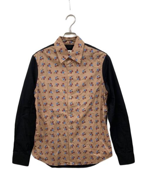 MARNI（マルニ）MARNI (マルニ) 切替シャツ ブラック×ベージュ サイズ:SIZE 46の古着・服飾アイテム