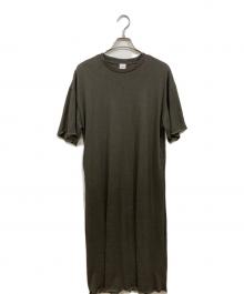 YENN（イエン）の古着「リネンタッチTシャツワンピース」｜ブラウン